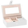 Elegant Lockable 3-Layer Jewellery Box with Mirror - White