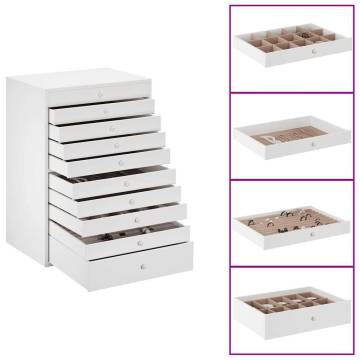 Elegant 10-Layer Jewellery Box with Watch Holders - White