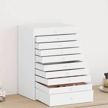 Elegant 10-Layer Jewellery Box with Watch Holders - White