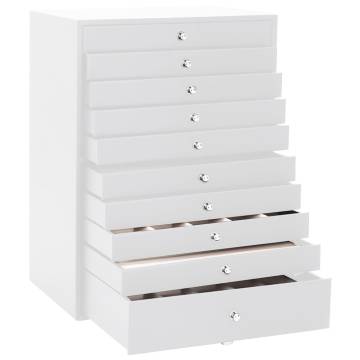 Elegant 10-Layer Jewellery Box with Watch Holders - White