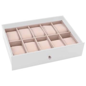 Elegant 10-Layer Jewellery Box with Watch Holders - White