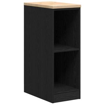 Garage Storage Cabinet Black 30x51x85 cm | Durable Pinewood