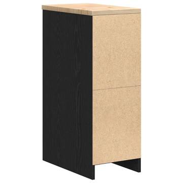 Garage Storage Cabinet Black 30x51x85 cm | Durable Pinewood