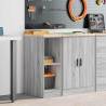 Garage Storage Cabinet Grey Sonoma - Durable Pinewood Design