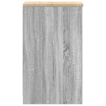 Garage Storage Cabinet Grey Sonoma - Durable Pinewood Design