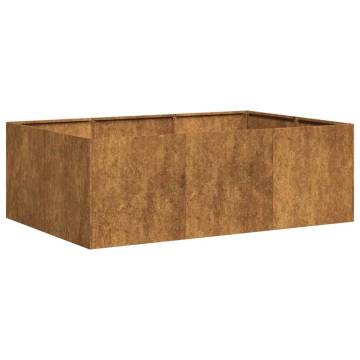 Stylish Rusty Planter - 120x80x40 cm Weathering Steel