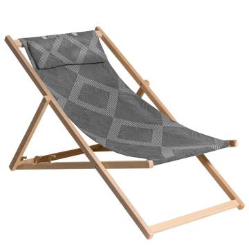 Madison Wooden Beach Chair Demi - Grey 55x90x87 cm