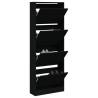 Shoe Cabinet Black - 60x21x163.5 cm Engineered Wood | HipoMarket