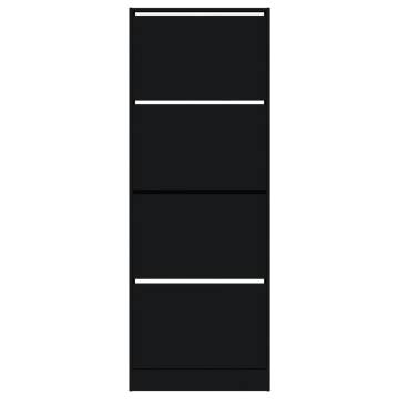 Shoe Cabinet Black - 60x21x163.5 cm Engineered Wood | HipoMarket