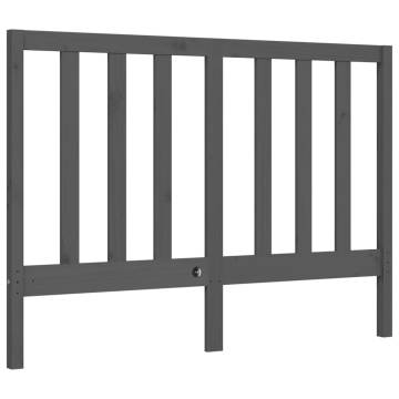 Grey Double Bed Frame with Headboard - Solid Wood Quality