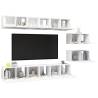 Modern 8 pcs White TV Cabinets - Stylish Storage Solution