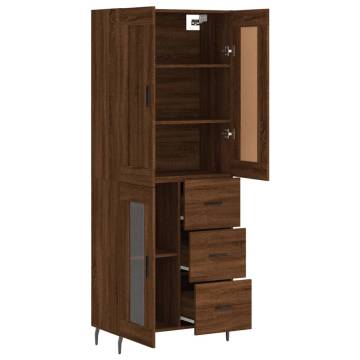 Stylish Highboard Brown Oak 69.5x34x180 cm - Hipomarket