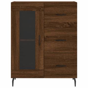 Stylish Highboard Brown Oak 69.5x34x180 cm - Hipomarket