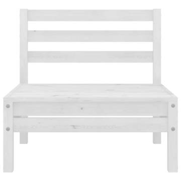 Garden Middle Sofas 4 pcs - White Solid Pinewood