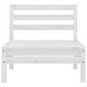 Garden Middle Sofas 4 pcs - White Solid Pinewood