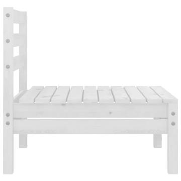 Garden Middle Sofas 4 pcs - White Solid Pinewood