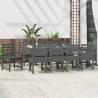 11 Piece Grey Solid Wood Pine Garden Dining Set | Hipomarket