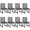 11 Piece Grey Solid Wood Pine Garden Dining Set | Hipomarket