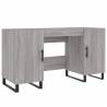 Stylish Grey Sonoma Desk - 140x50x75 cm Engineered Wood