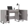 Stylish Grey Sonoma Desk - 140x50x75 cm Engineered Wood