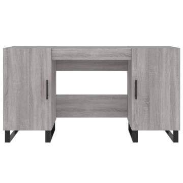 Stylish Grey Sonoma Desk - 140x50x75 cm Engineered Wood