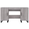 Stylish Grey Sonoma Desk - 140x50x75 cm Engineered Wood