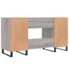 Stylish Grey Sonoma Desk - 140x50x75 cm Engineered Wood