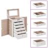  Jewellery Box 6-Layer with Mirror Lockable White Colour white Size 6-layer 