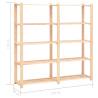 5-Tier Pine Wood Storage Racks - 3 pcs, 170 cm, 500 kg Capacity