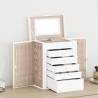 Elegant 6-Layer Lockable Jewellery Box with Mirror - White