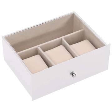 Elegant 6-Layer Lockable Jewellery Box with Mirror - White