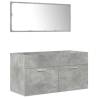 3 Piece Bathroom Furniture Set - Concrete Grey Engineered Wood