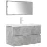 3 Piece Bathroom Furniture Set - Concrete Grey Engineered Wood