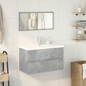 3 Piece Bathroom Furniture Set - Concrete Grey Engineered Wood