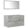 3 Piece Bathroom Furniture Set - Concrete Grey Engineered Wood