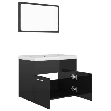 High Gloss Black Bathroom Furniture Set | Stylish & Modern