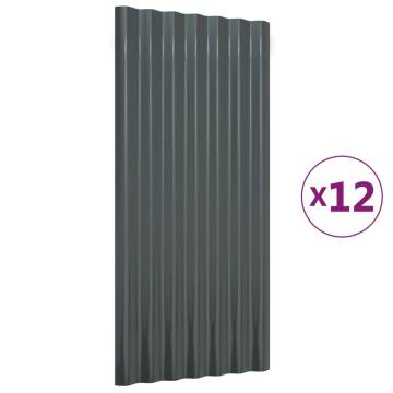 Roof Panels 12 pcs Anthracite Steel 80x36 cm - Durable & Versatile