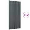 Roof Panels 12 pcs Anthracite Steel 80x36 cm - Durable & Versatile