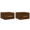 Wall-mounted Bedside Cabinets 2 pcs Brown Oak - Hipo Market