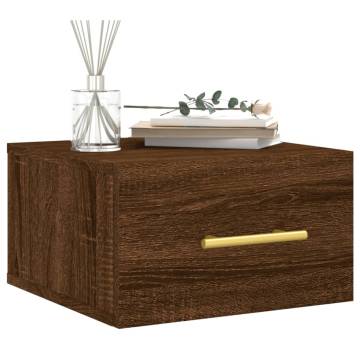 Wall-mounted Bedside Cabinets 2 pcs Brown Oak - Hipo Market