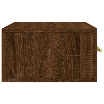 Wall-mounted Bedside Cabinets 2 pcs Brown Oak - Hipo Market