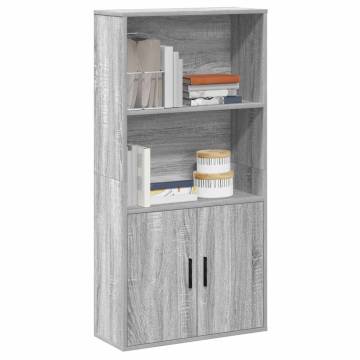 Stylish Grey Sonoma Bookcase - 60x24x120 cm Engineered Wood