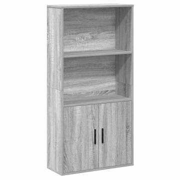 Stylish Grey Sonoma Bookcase - 60x24x120 cm Engineered Wood