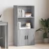 Stylish Grey Sonoma Bookcase - 60x24x120 cm Engineered Wood