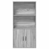 Stylish Grey Sonoma Bookcase - 60x24x120 cm Engineered Wood