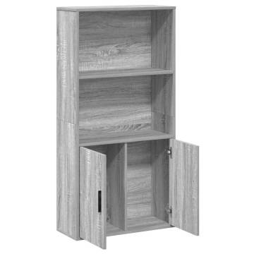 Stylish Grey Sonoma Bookcase - 60x24x120 cm Engineered Wood