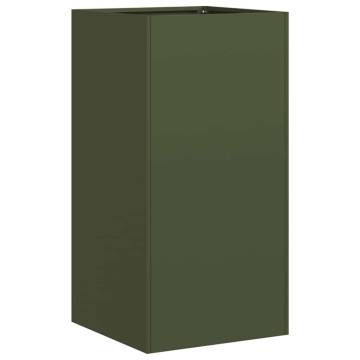 Olive Green Planter 40x40x80 cm - Durable Cold-Rolled Steel