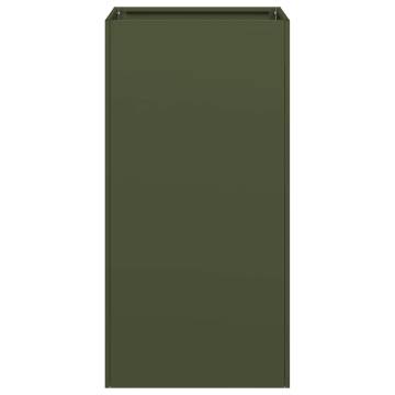 Olive Green Planter 40x40x80 cm - Durable Cold-Rolled Steel