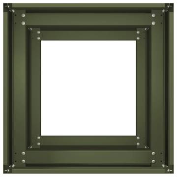 Olive Green Planter 40x40x80 cm - Durable Cold-Rolled Steel