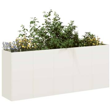 White Cold-Rolled Steel Planter - 200x40x80 cm | Hipomarket